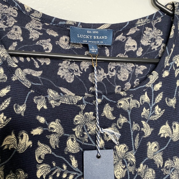 lucky brand floral peplum top L - Picture 6 of 8